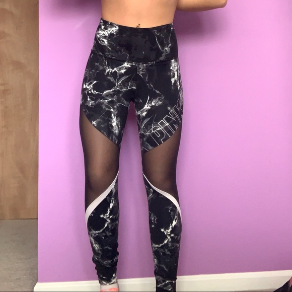 PINK Victoria's Secret Pants - black marble mesh pink vs leggings🖤